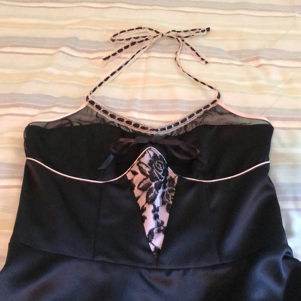 Halter prom dress - Black and baby pink